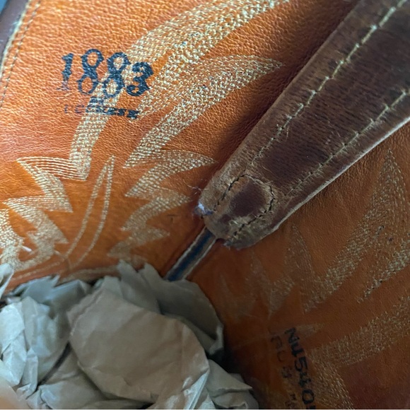 Lucchese 1883 Savannah Western Boots Cowboy Brown Mad Dog Goat Leather N4540 7.5 - Picture 15 of 16